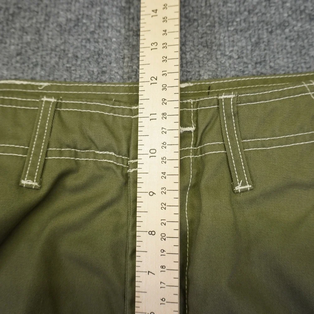 NEW True Religion Cargo Pants Mens 36 Green Contrast Stitch Straight Leg